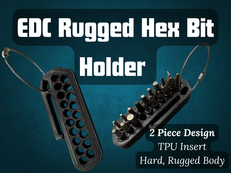 EDC Rugged Hex Bit Holder / Belt Clip / Key Chain