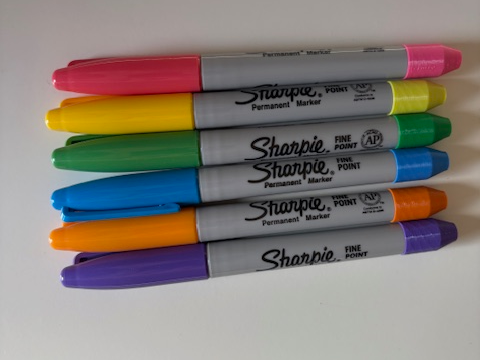 Sharpie Caps (know the color, and have ink)