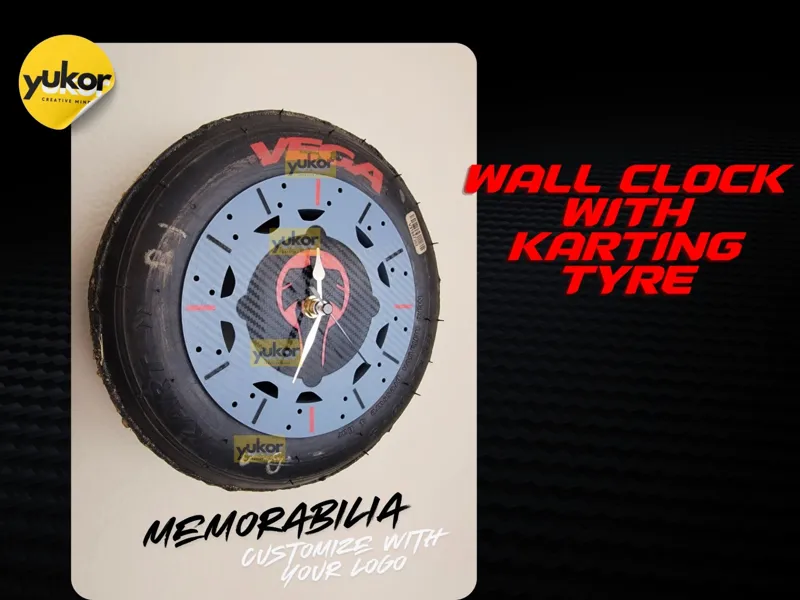 Wall Clock with Karting Tyre - motorsport