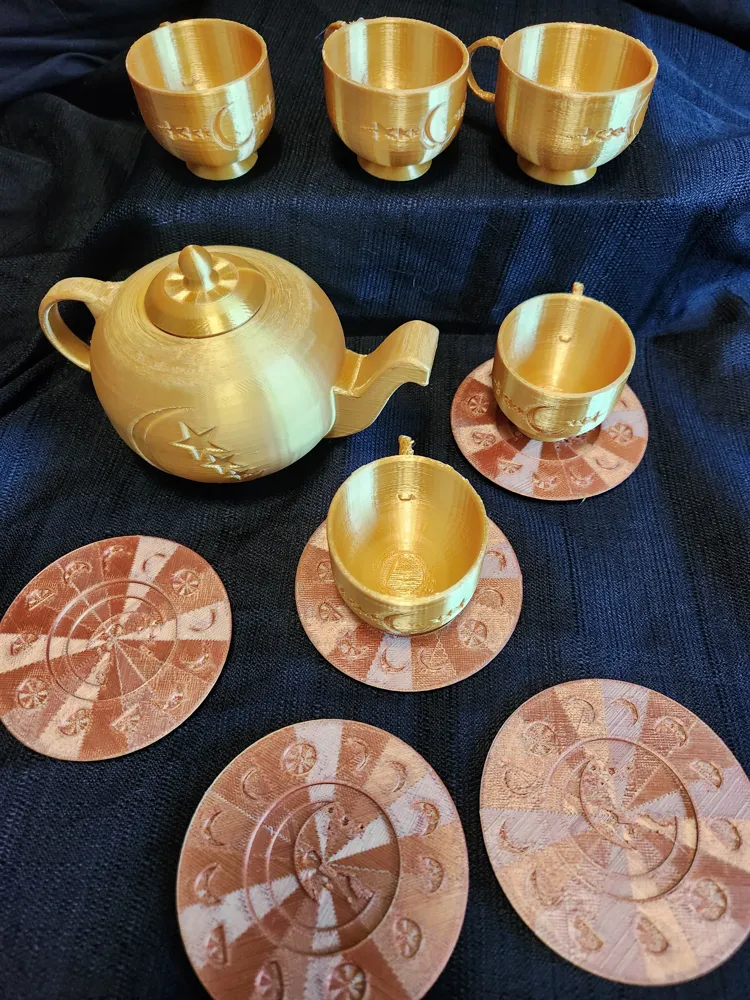 Moon & Stars Tea set - Free 3D Print Model - MakerWorld
