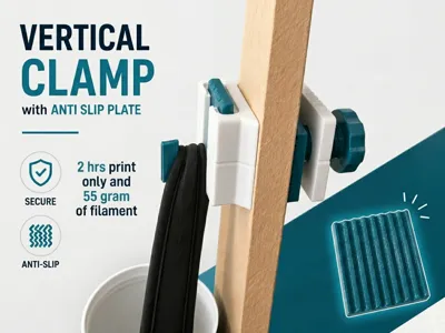 Vertical Clamp with Anti-slip grip (+hook)