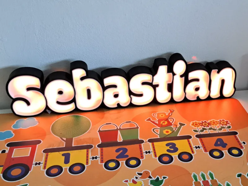 Light box with Sebastian name 50cm 