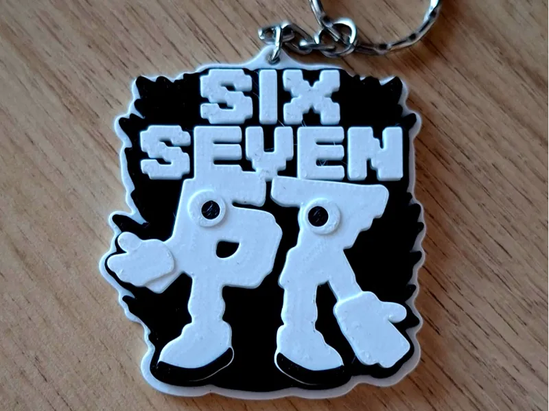 Six Seven brainroot keychain