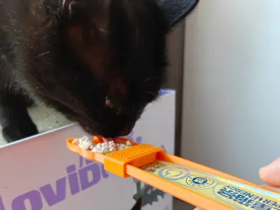 Cat Treat Push-and-Feed Dispenser