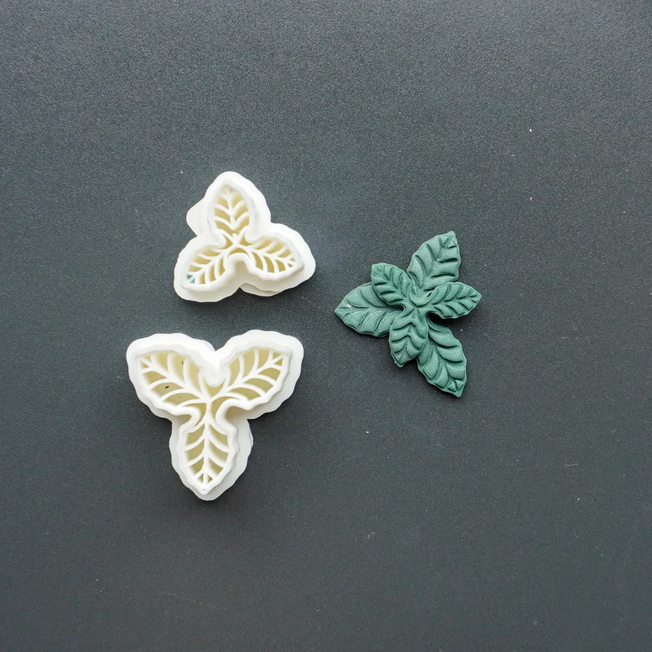 Christmas Holly Polymer Clay Cutter Earrings view 4