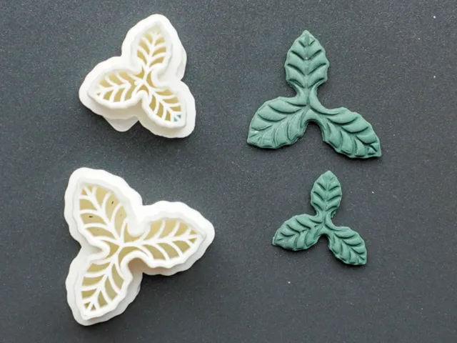 Christmas Holly Polymer Clay Cutter Earrings