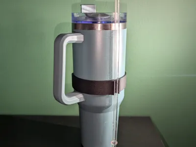 Snap on straw holder for cup