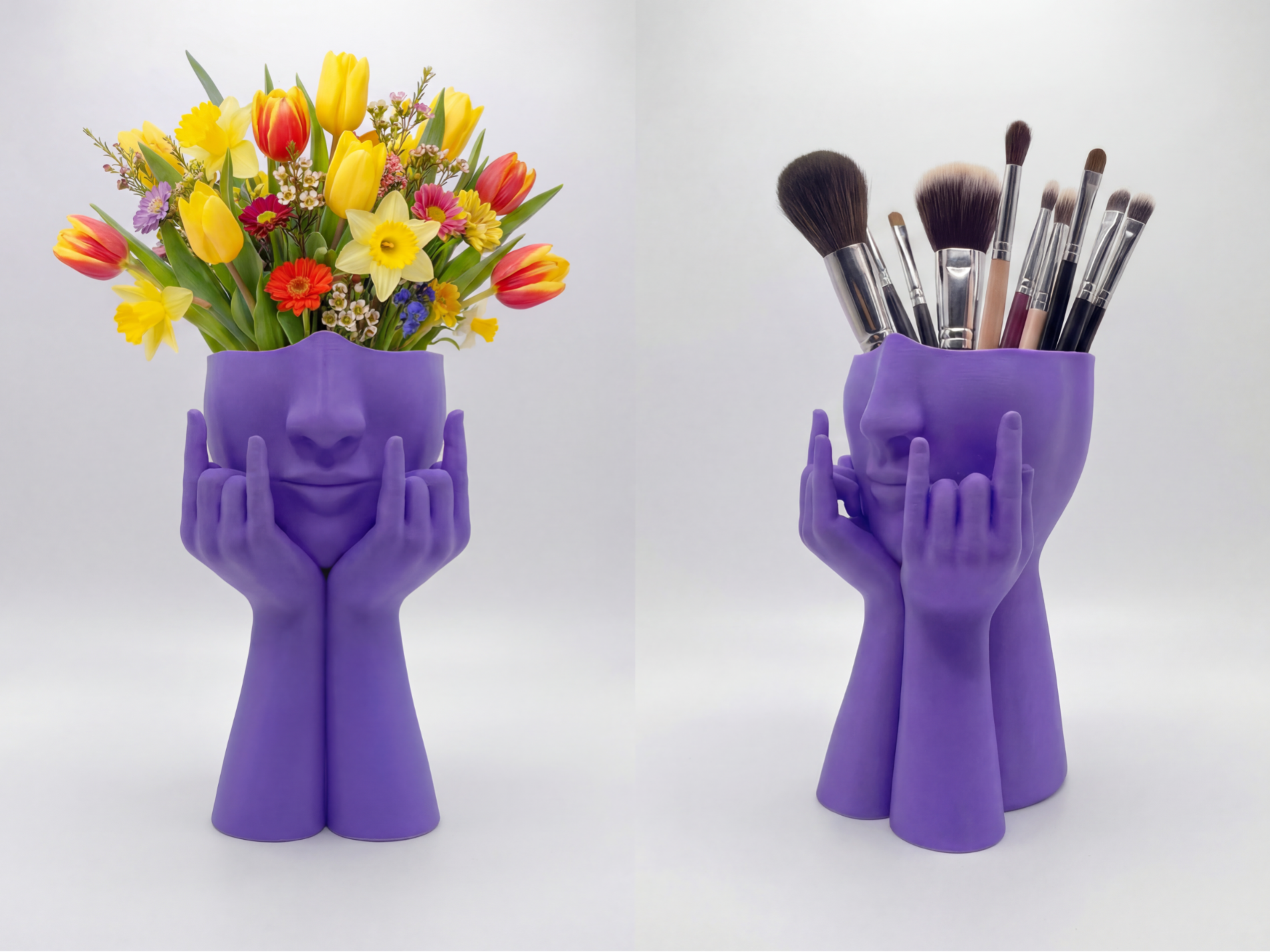 Rock ’n Roll Face Sculpture– Vase or Makeup Holder