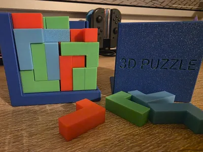 Portable 3D Geometry Puzzle L & T Blocks 54 Pieces
