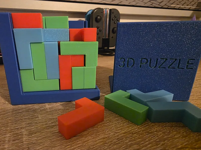 Portable 3D Geometry Puzzle L & T Blocks 54 Pieces