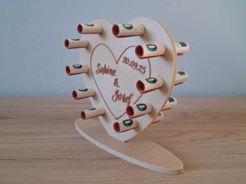 Hochzeitsgeschenk Holzherz - Anpassbar