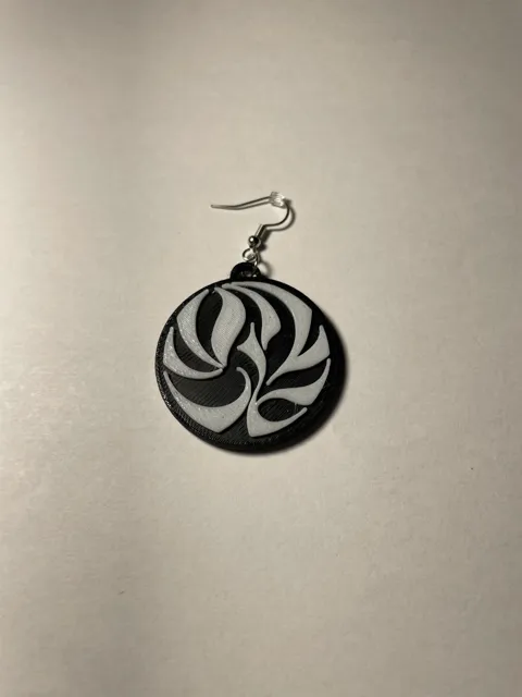Geometric Customizeable BW Earrings / Keychain view 3