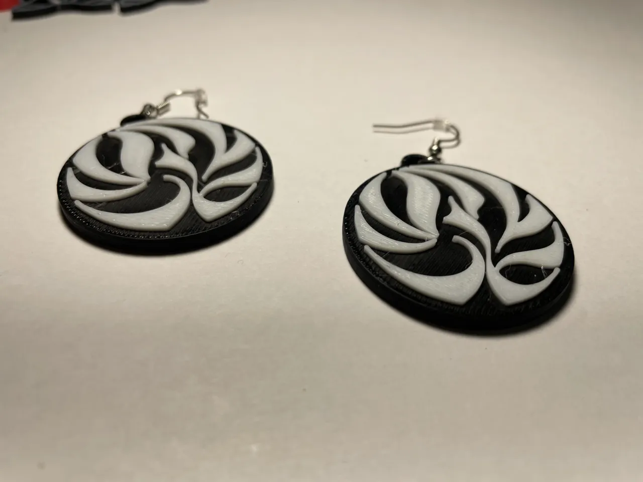 Geometric Customizeable BW Earrings / Keychain view 4