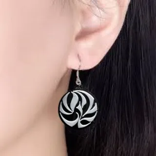 Geometric Customizeable BW Earrings / Keychain
