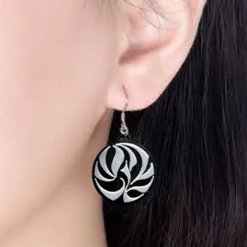 Geometric Customizeable BW Earrings / Keychain