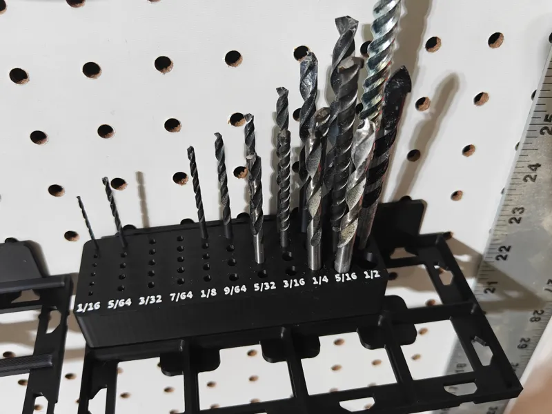 Gridfinity wood drill bits holder - fraction