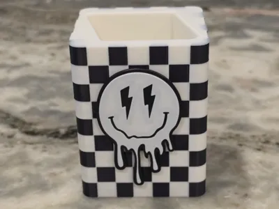 retro checkered smiley bath and body soap holder 
