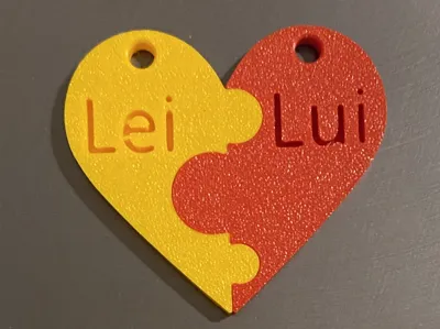 His and Hers Heart Keychain