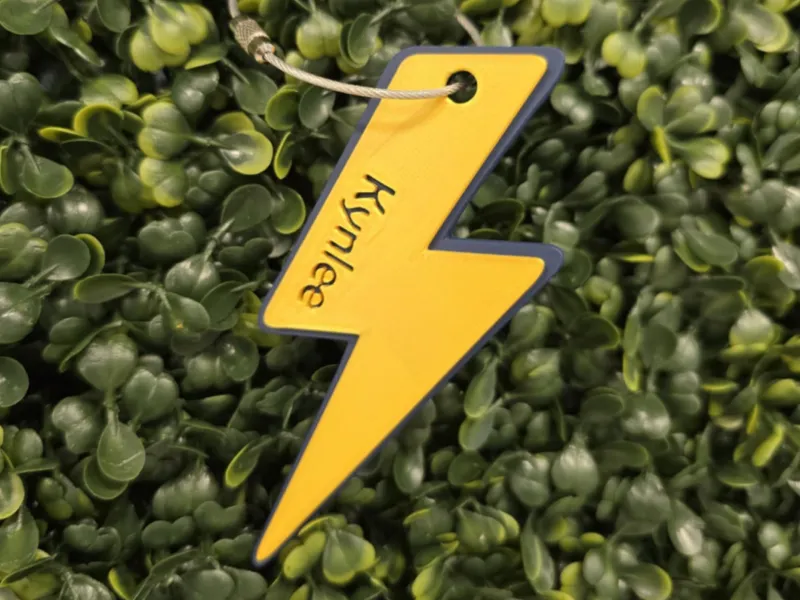 Lightning Bolt Keychain w/name