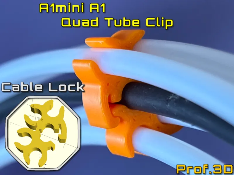 A1 Toolhead Triple PTFE Tube Clip ⧸ Cable Lock