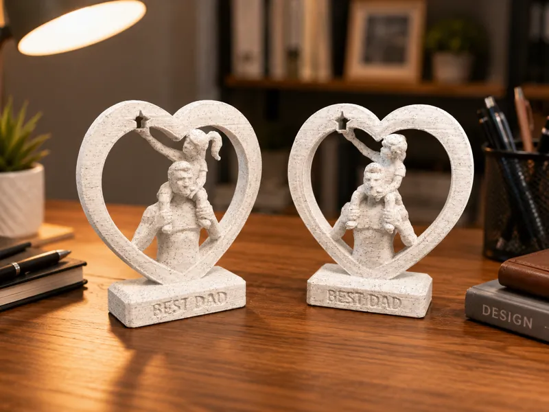 Best Dad – Father & Child Heart Sculpture