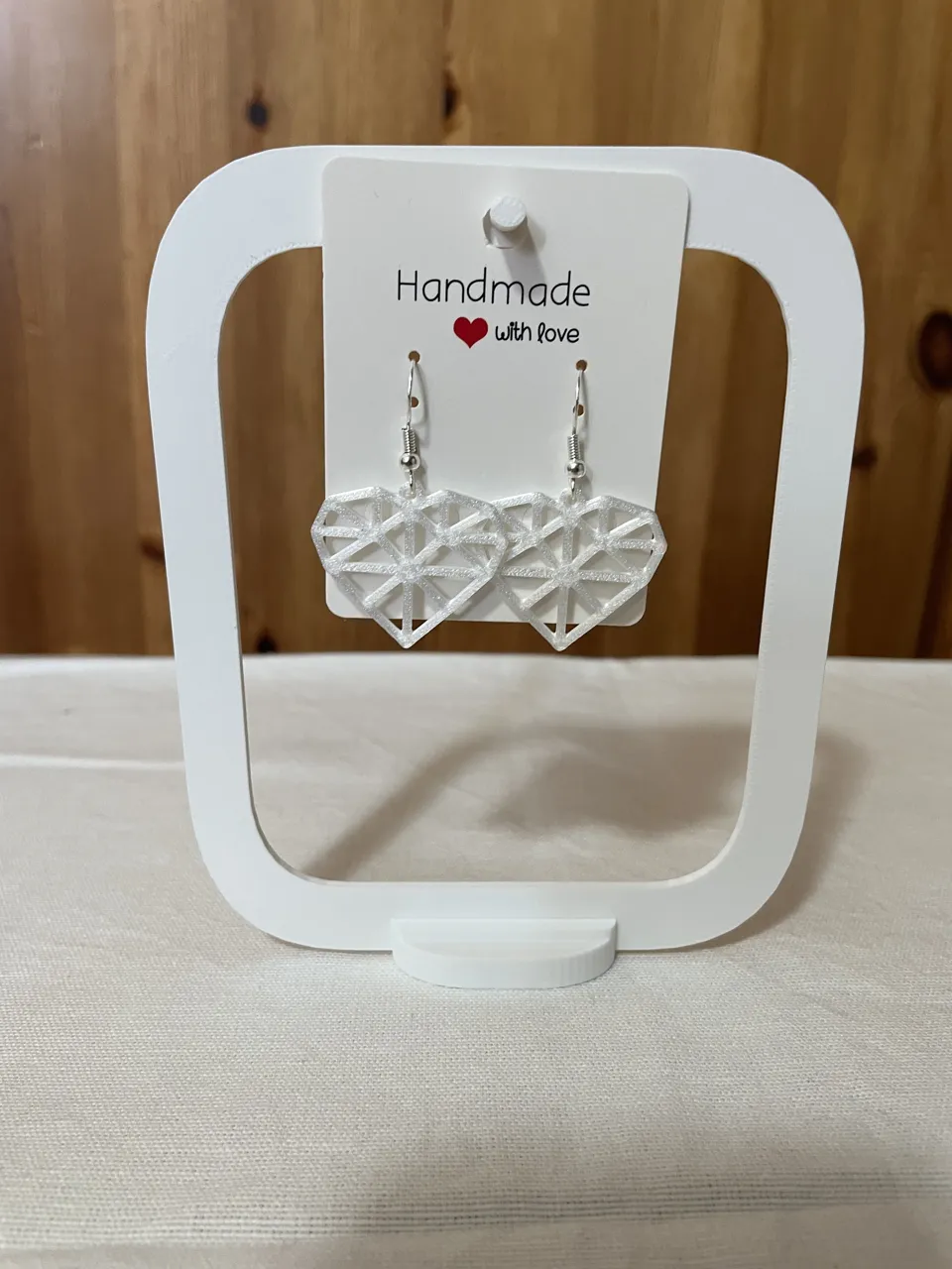 Orecchini Cuore Geometrico – Design Minimal view 2