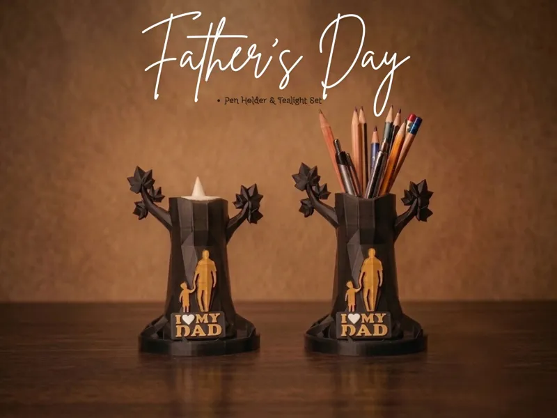 Father’s Day Pen Holder & Tealight Set
