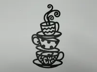 Silhouettes de tasses à café — déco murale — photo 2
