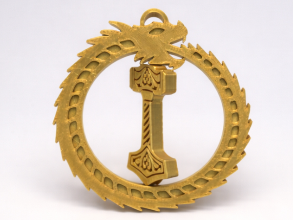 Midgard Serpent - Thor Hammer Fidget Keychain