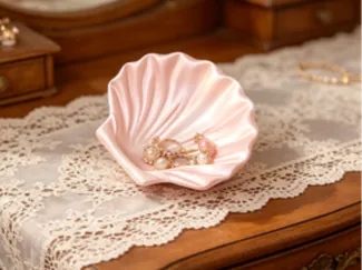 Silk-textured shell storage tray
