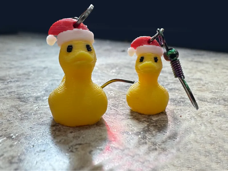 Santa Rubber Duck Earrings