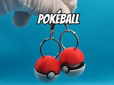 Pokeball Fidget Clicker Keychain