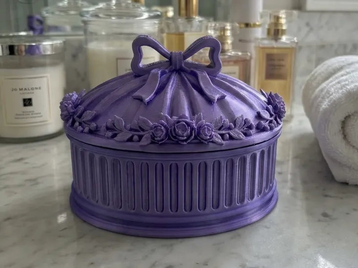 Vintage Coquette Bow & Rose Jewelry Vanity Box