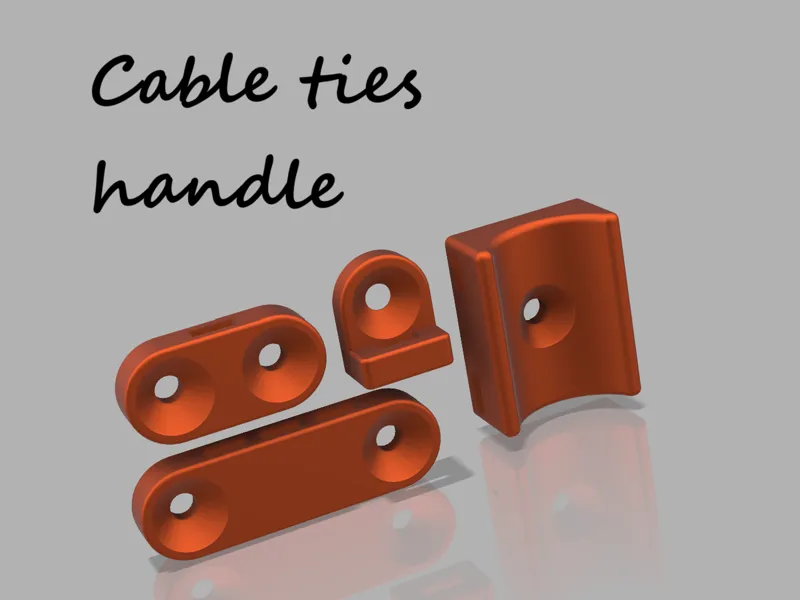 Easy to print cable ties handle