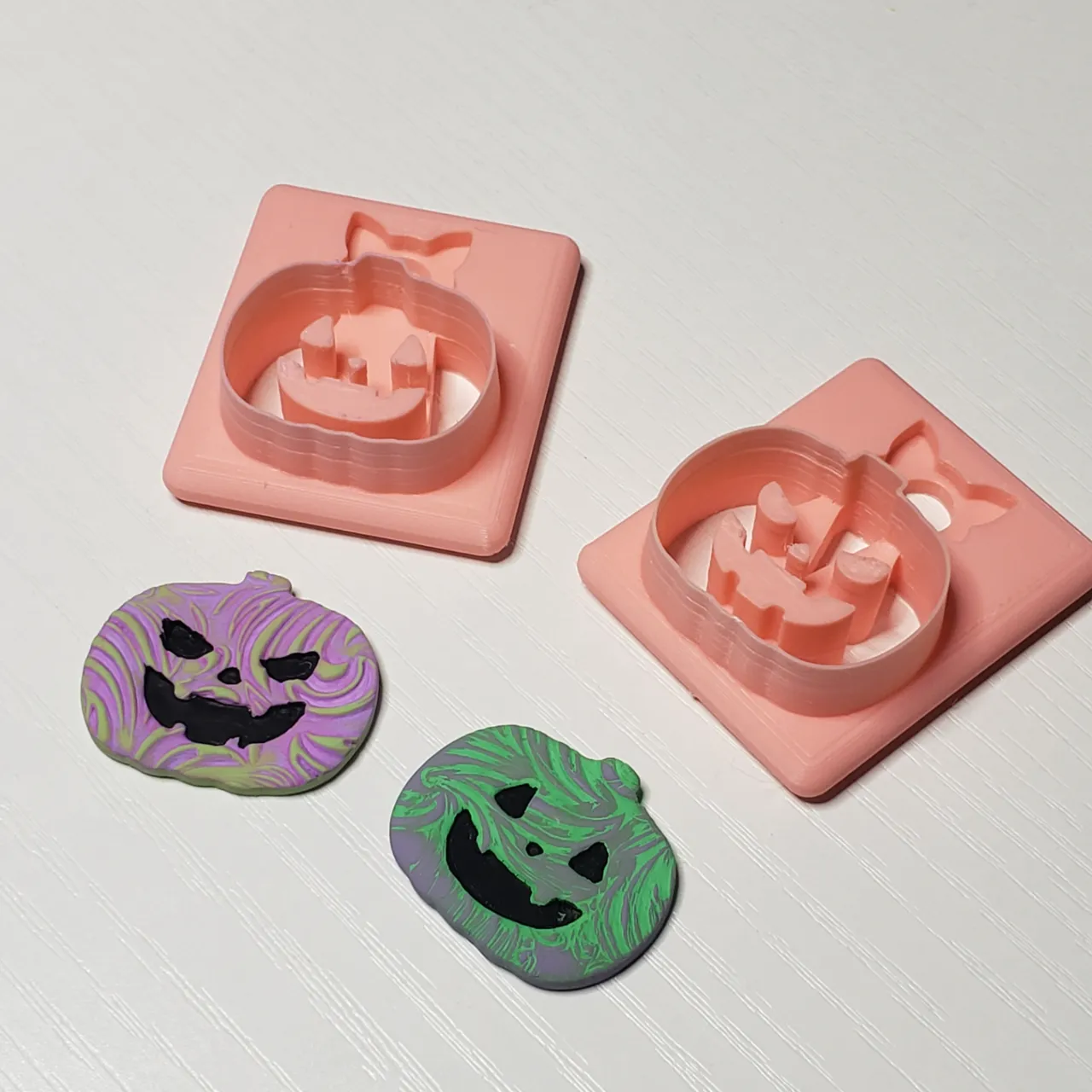 Happy Jack O' Lanterns Polymer Clay Earring Cutter view 4