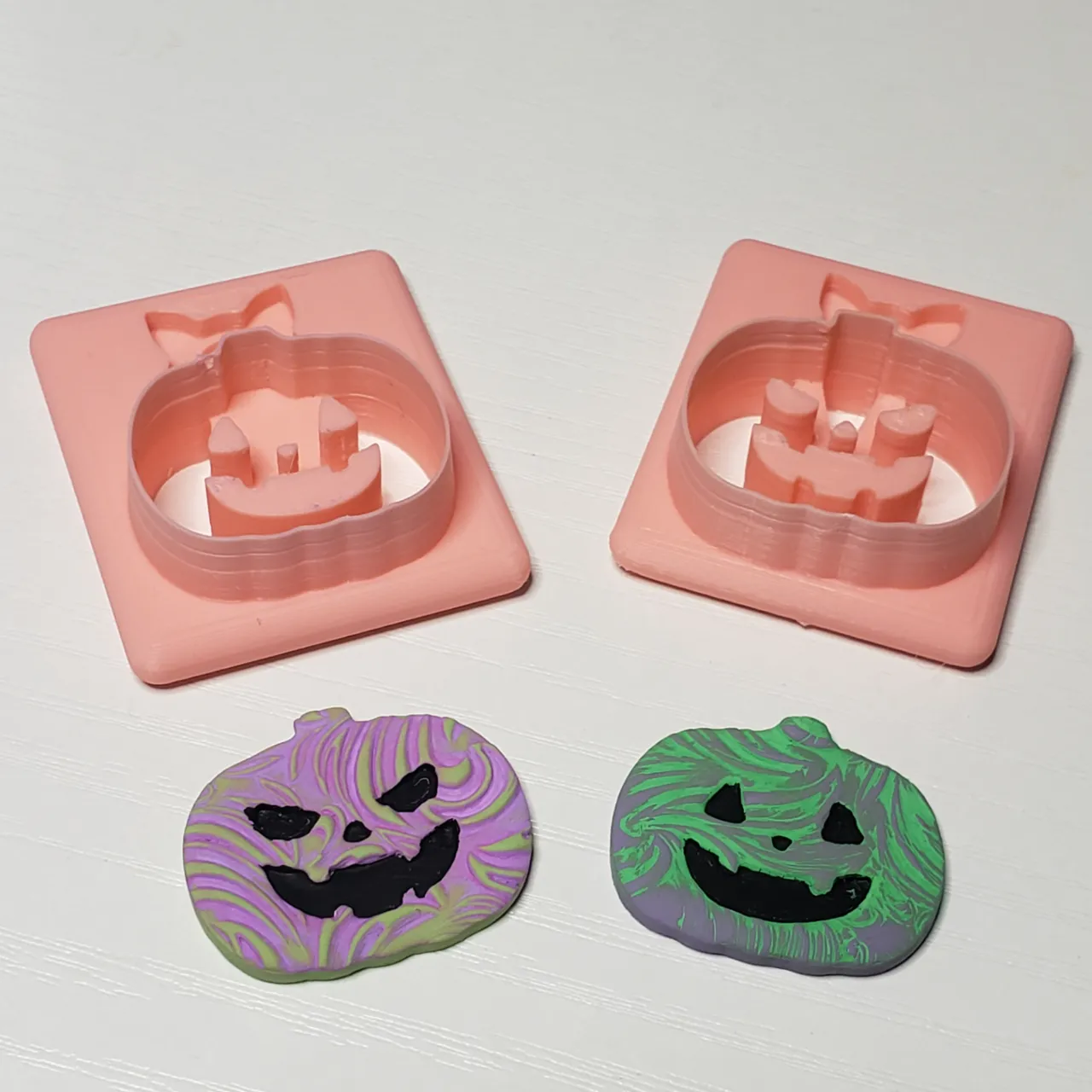 Happy Jack O' Lanterns Polymer Clay Earring Cutter view 3