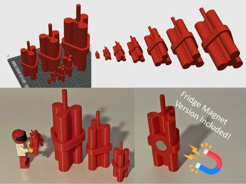 Brick TNT / Dynamite (Multiple Sizes + Magnetic)