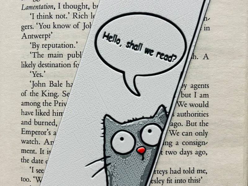 Surprised cat bookmark