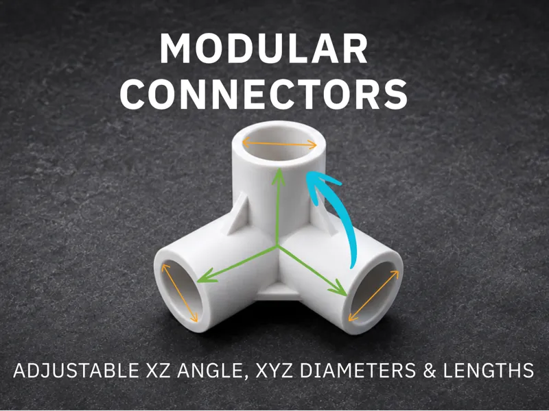 Customizable 3-Way Connector – Variable Arms/Tilt
