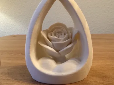 Minimalist Rose Sculpture in a Teardrop Frame | 