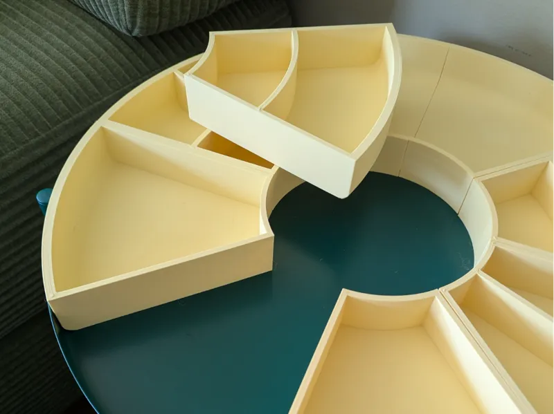 Divider trays for use with Ikea GLADOM side table