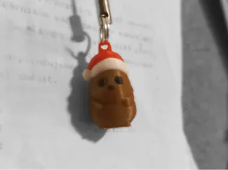 Cute christmas hamsters with hook -KEYCHAIN-