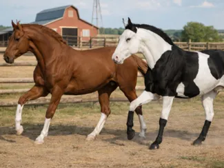 Pinto and Sorrel Horse