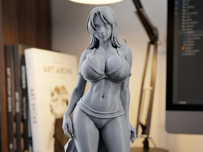 Statues in the style of Nami from One Piece
