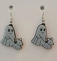 Chien fantôme — boucles d'oreilles et porte-clés — photo 3