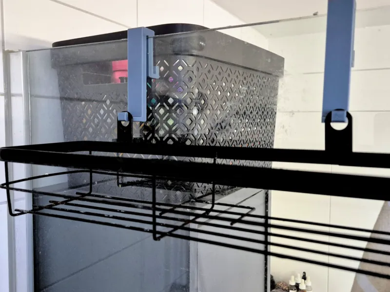 Dual-Purpose Shower Basket Hanger with Towel Clip