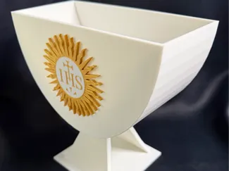 First Communion Chalice with IHS Sunburst Topper