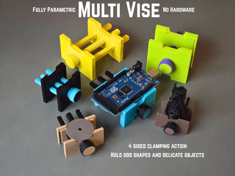 Parametric Hobby Bench Vise - No Hardware req'd