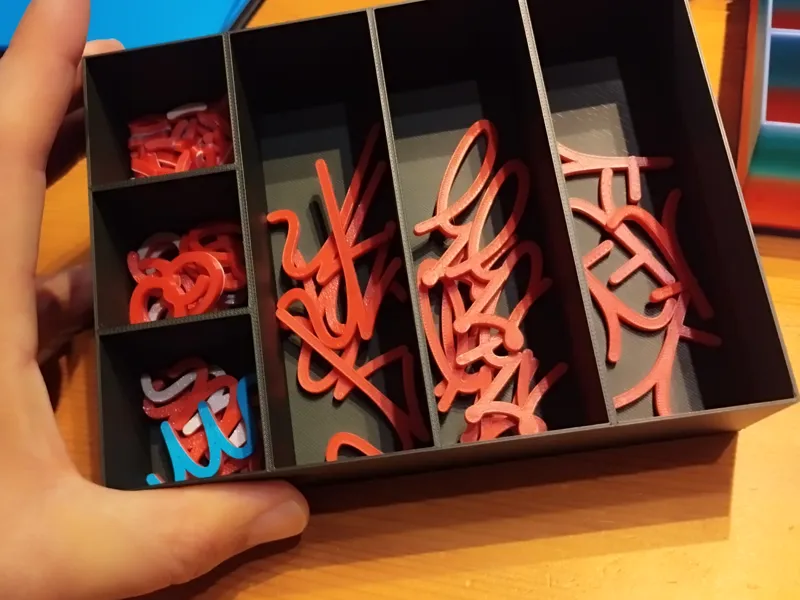Boite pour ranger les lettres cursives Montessori