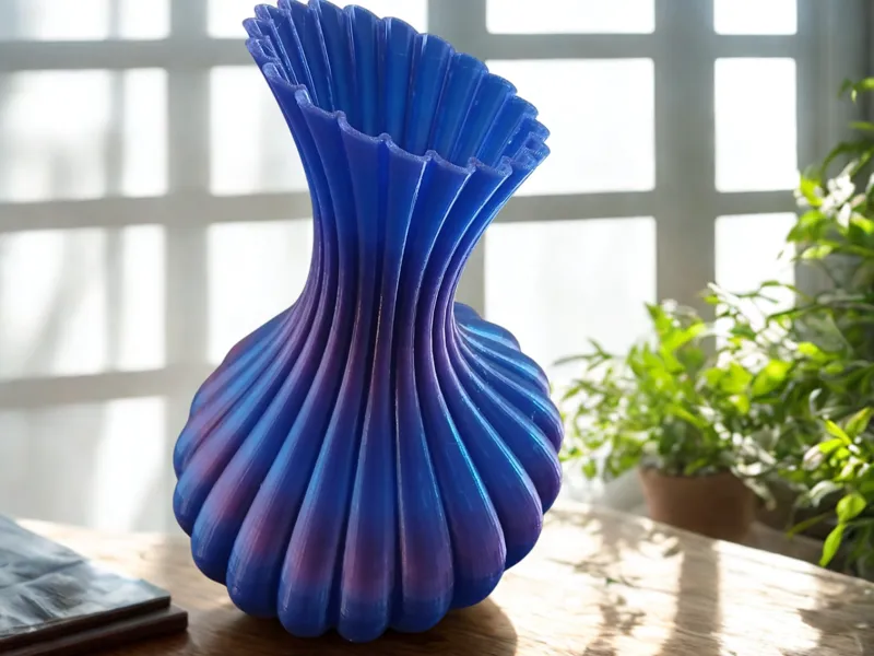 Beautiful Art Ruffled Vase No supports Modern